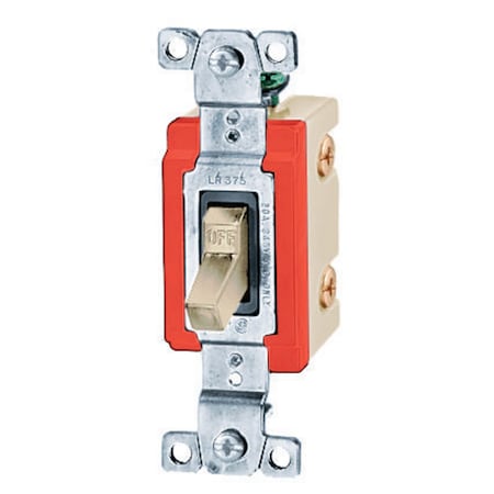 Hubbell Wiring Device-Kellems Switches and Lighting Controls, Industrial Grade, Toggle Switches, General Purpose AC, Three Way, 20A 347V AC, Terminal Screws, Ivory HBL18223ICN
